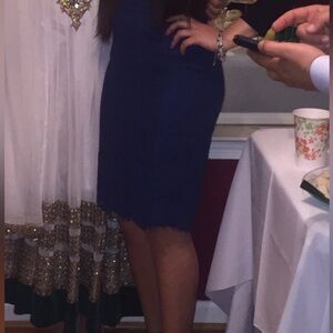 Forever 21 Blue Lace Midi Skirt